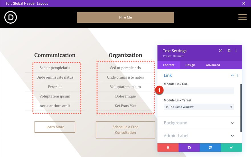 divi virtual assistant header and footer template