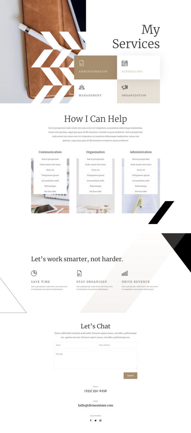 Get a FREE Virtual Assistant Layout Pack for Divi