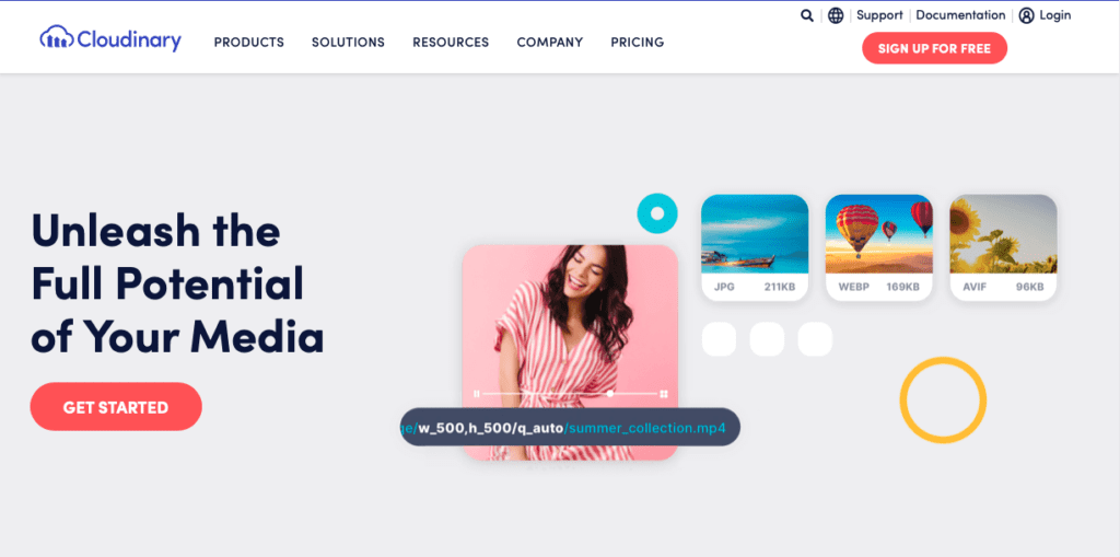 Cloudinary home page
