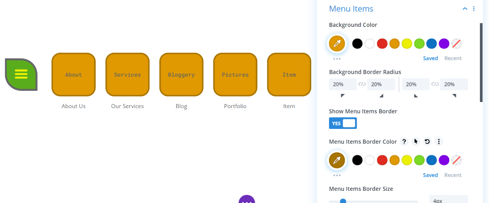 Display Menu Items