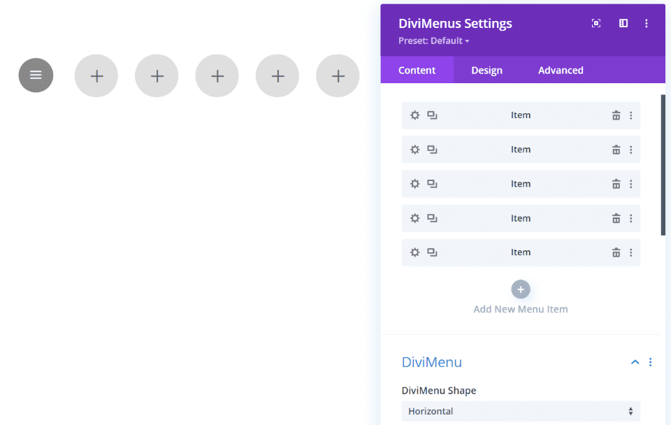 DiviMenu Shape