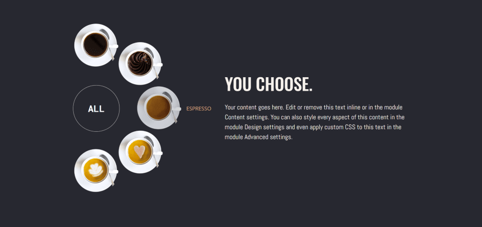 DiviMenus Coffee Layout