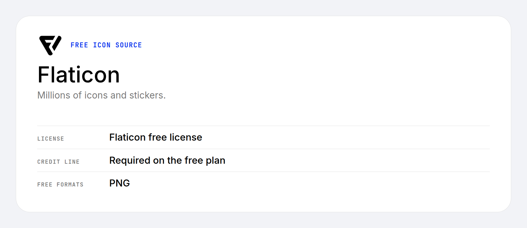 Flaticon free icon terms at a glance