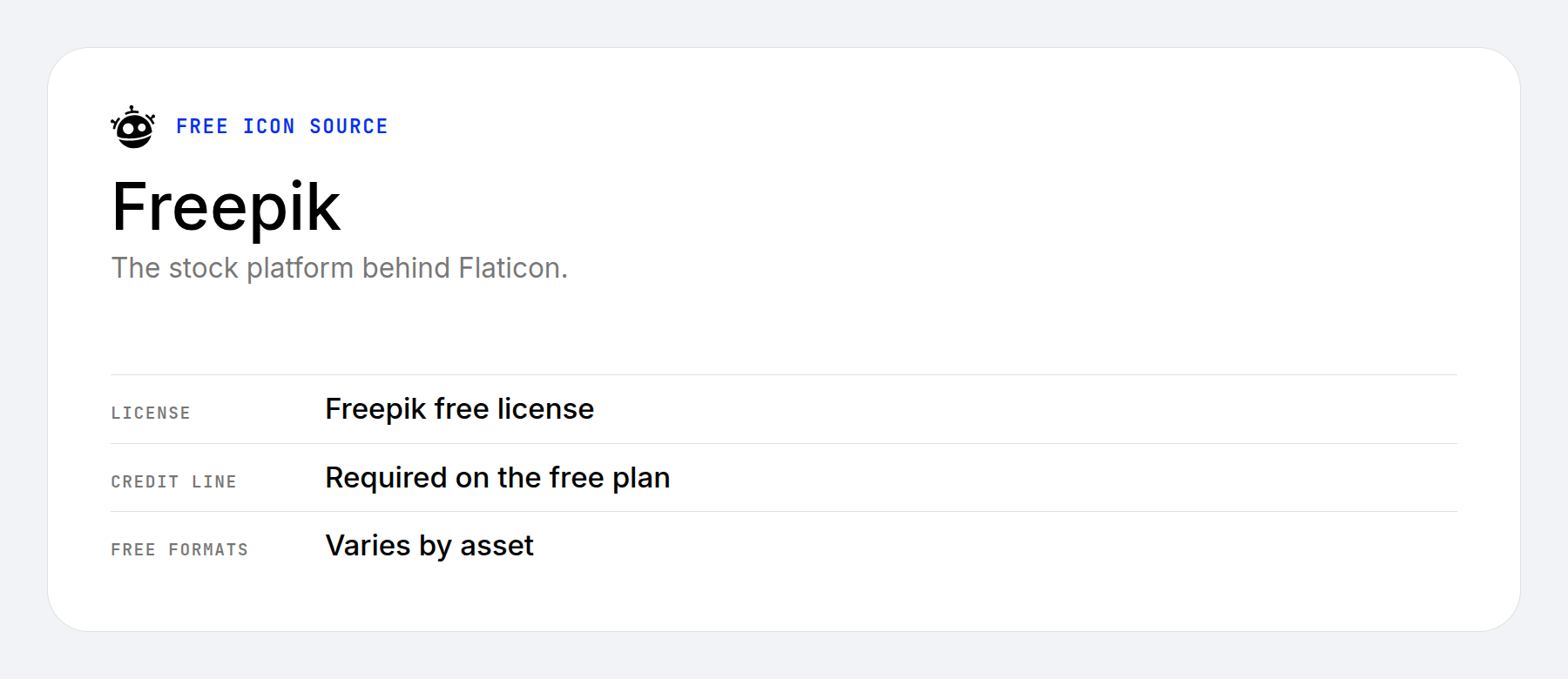 Freepik free icon terms at a glance