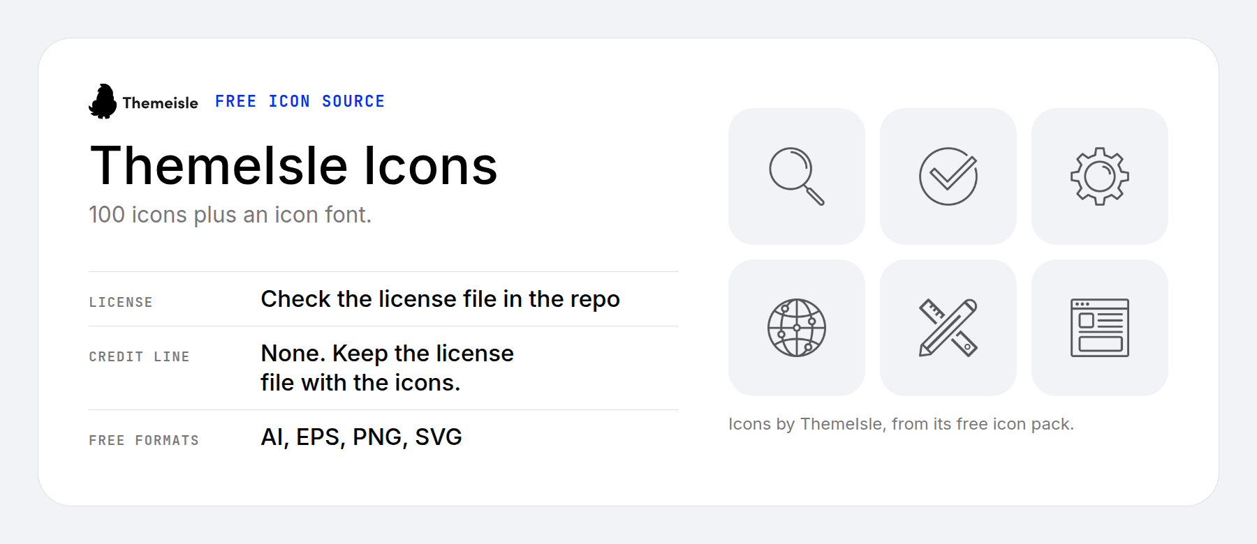 ThemeIsle Icons free icon terms at a glance