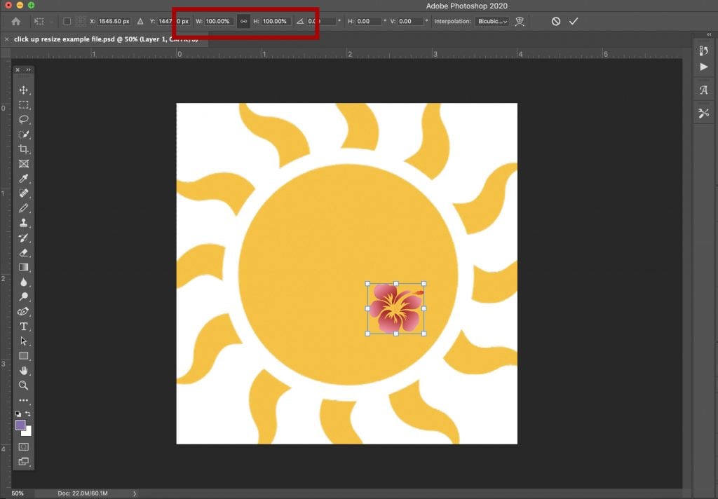 how to resize an object in photoshop