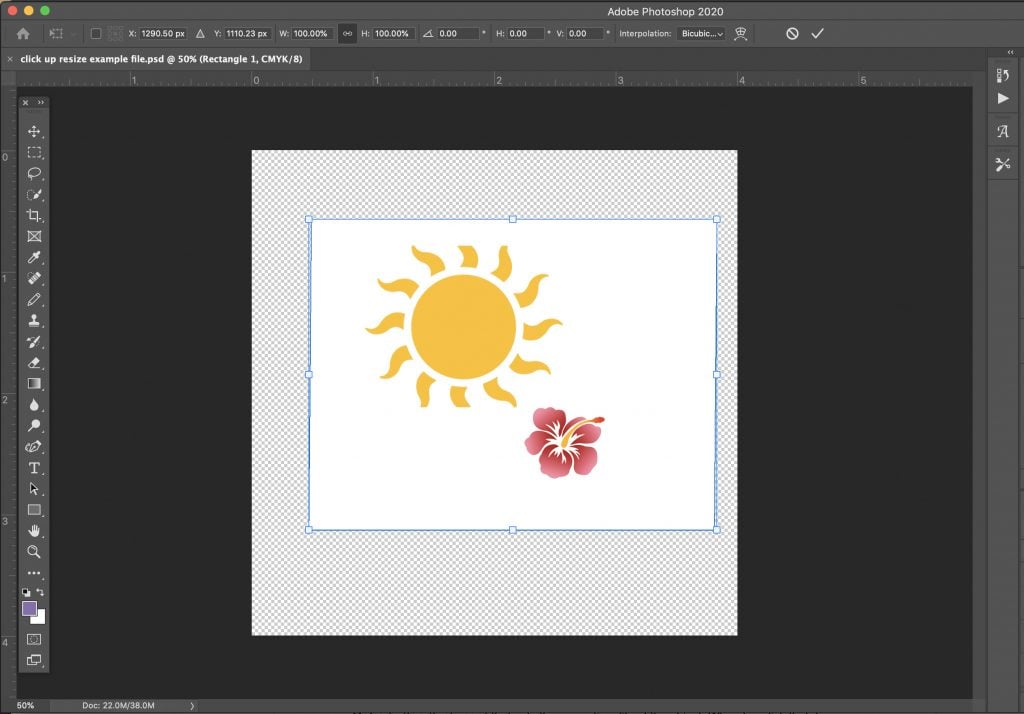 how to resize an object in photoshop