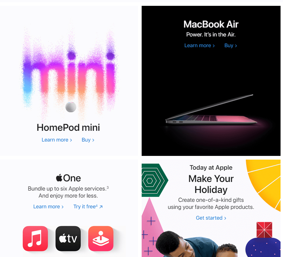 Apple's home page.