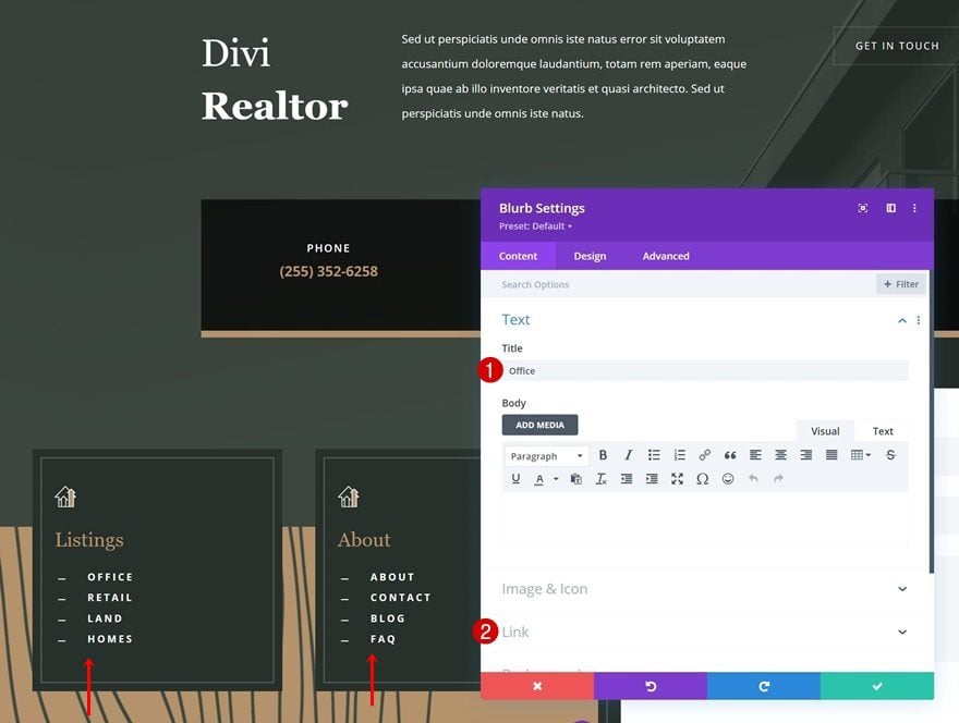 realtor header footer