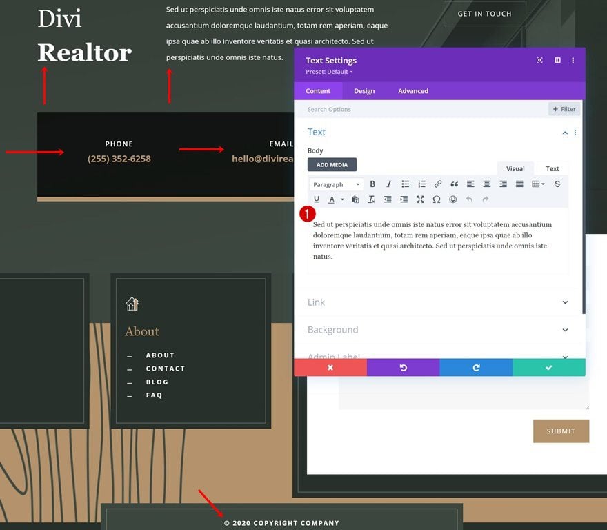 realtor header footer