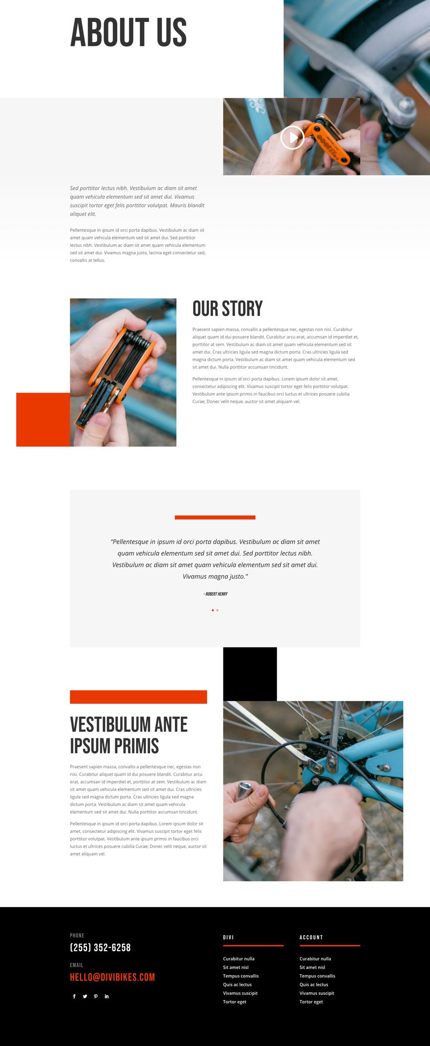 divi bike repair layout pack