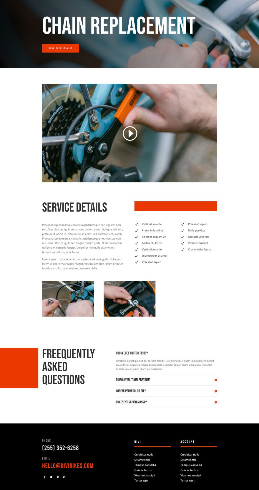 divi bike repair layout pack