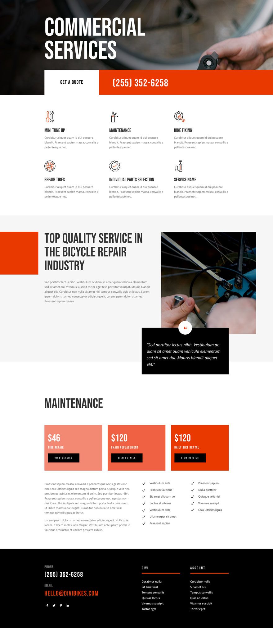 divi bike repair layout pack