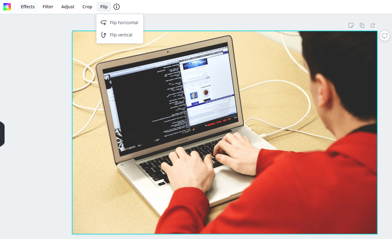 Flipping an image on Canva