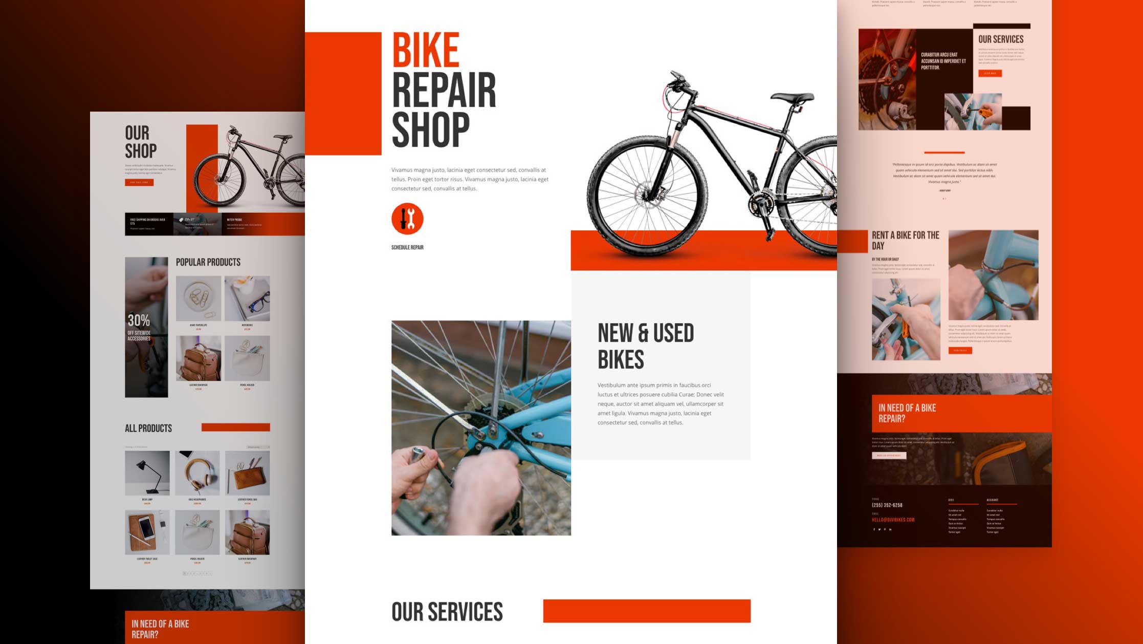 Get a FREE Bike Repair Layout Pack for Divi