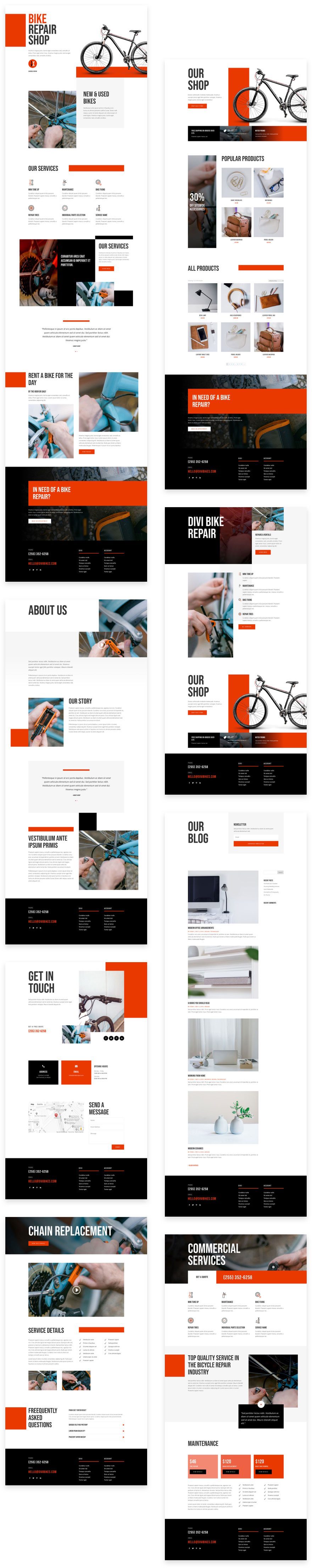 divi bike repair layout pack