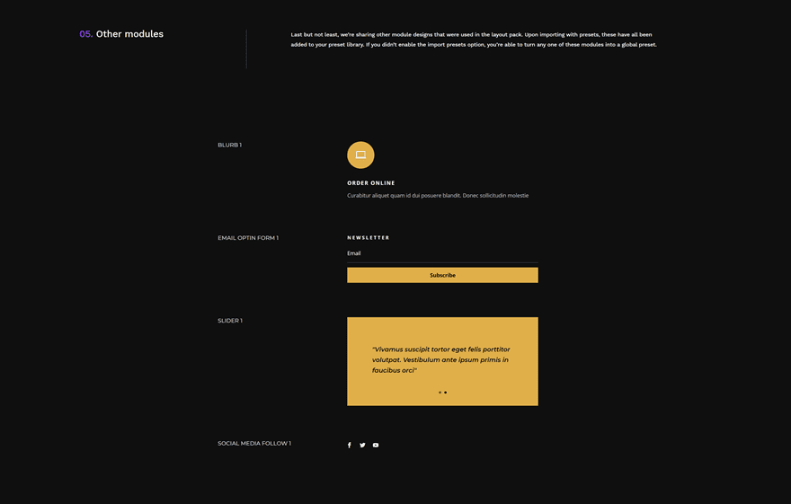 pizzeria global presets style guide