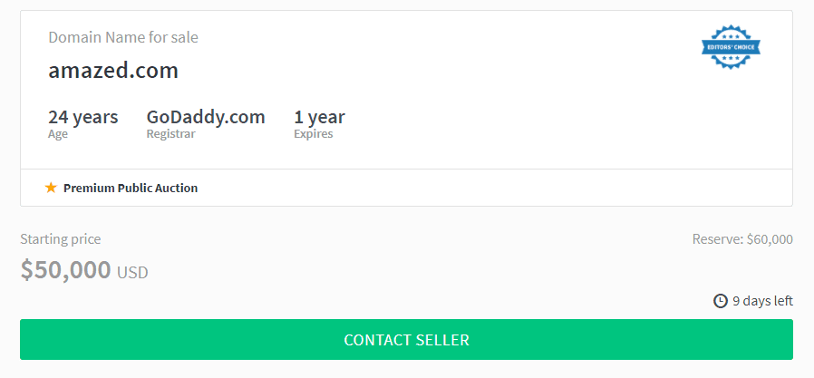 Making an offer to buy a domain.