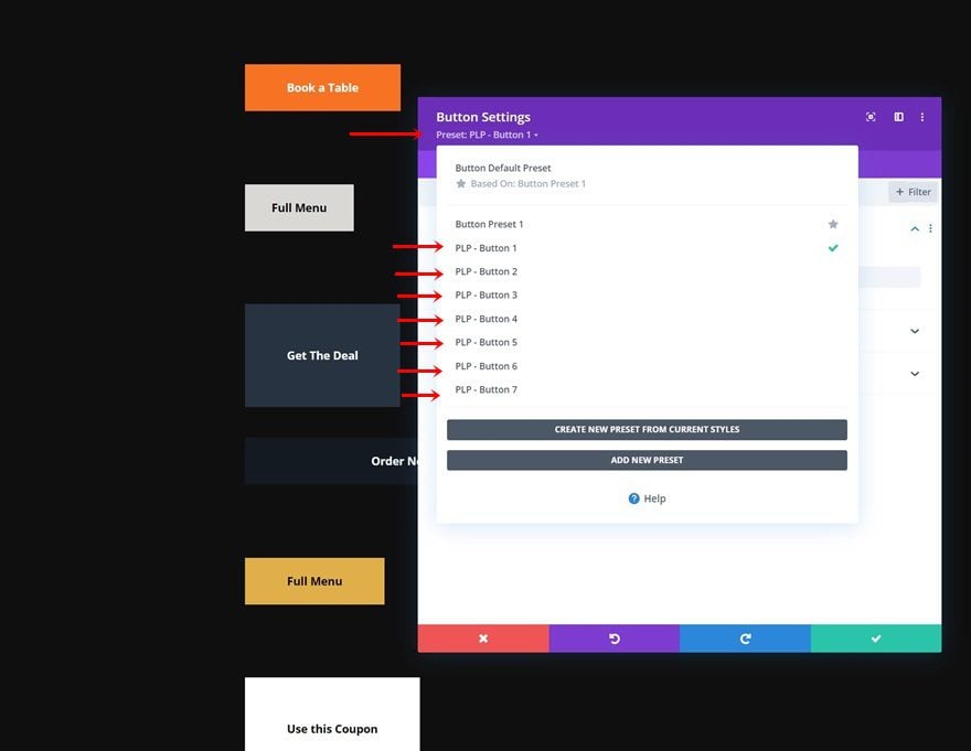 pizzeria global presets style guide