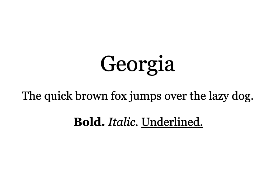 An example of the Georgia font.