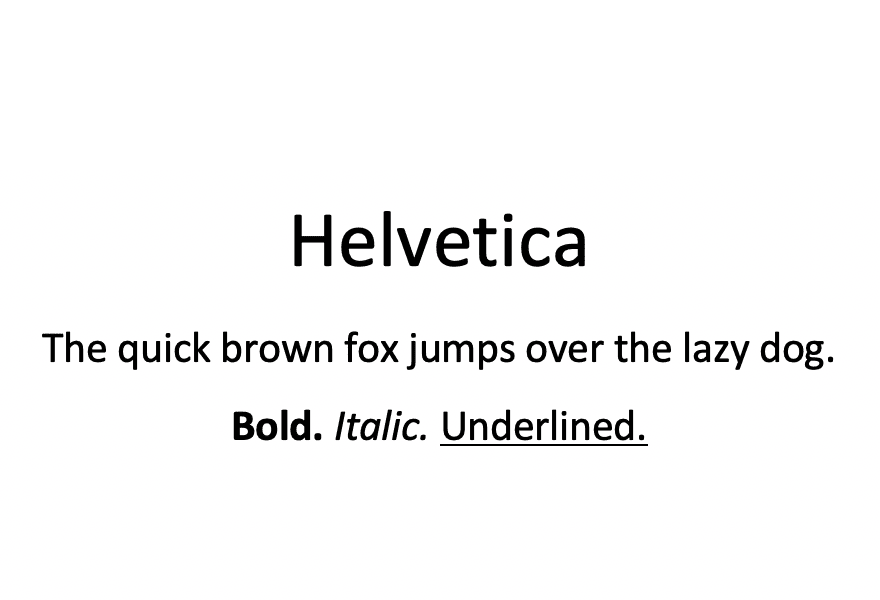 helvetica font examples