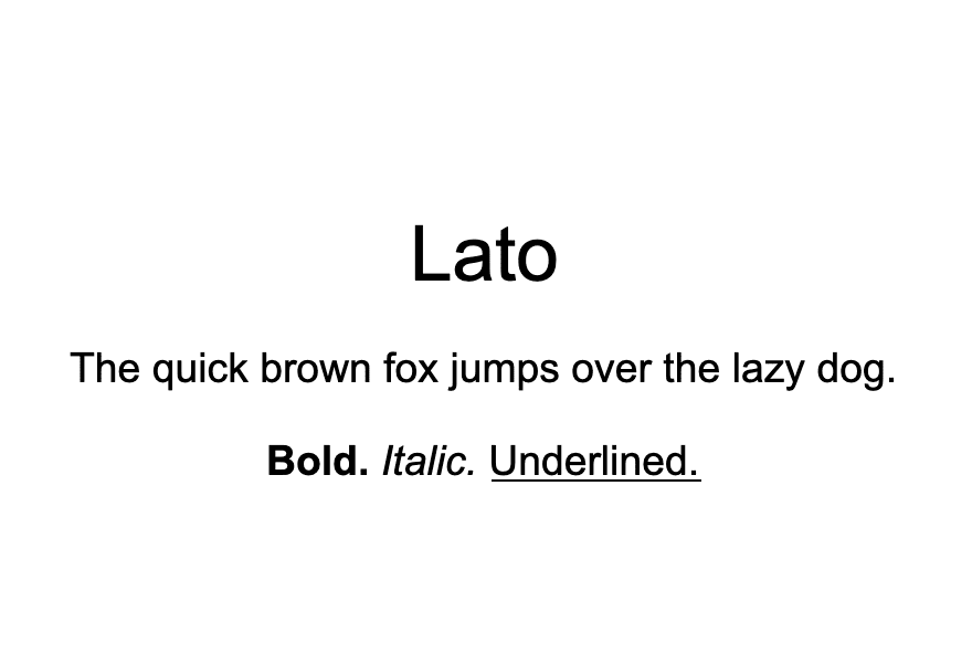 An example of the Lato font.