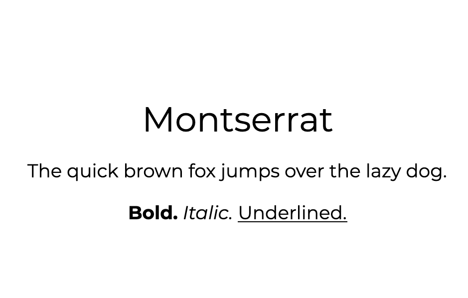 An example of the Montserrat font.