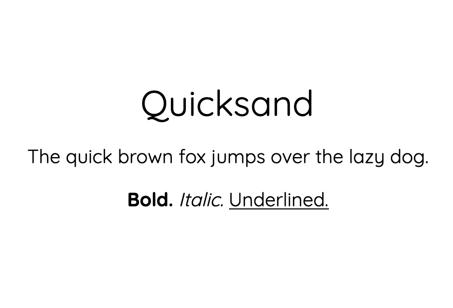 An example of the Quicksand font.