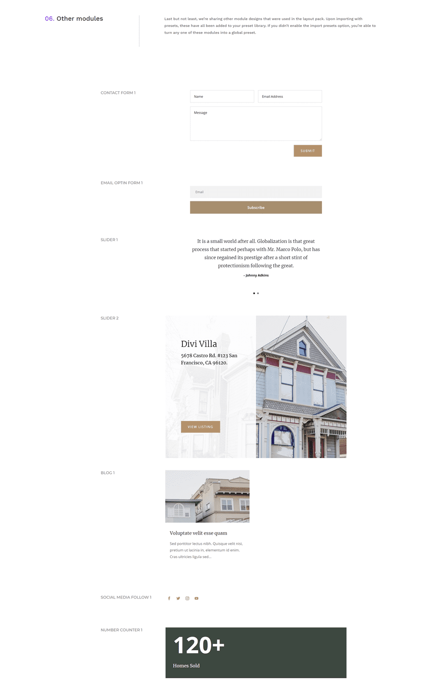 realtor global presets style guide