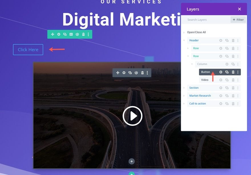 divi sticky promo video with toggle