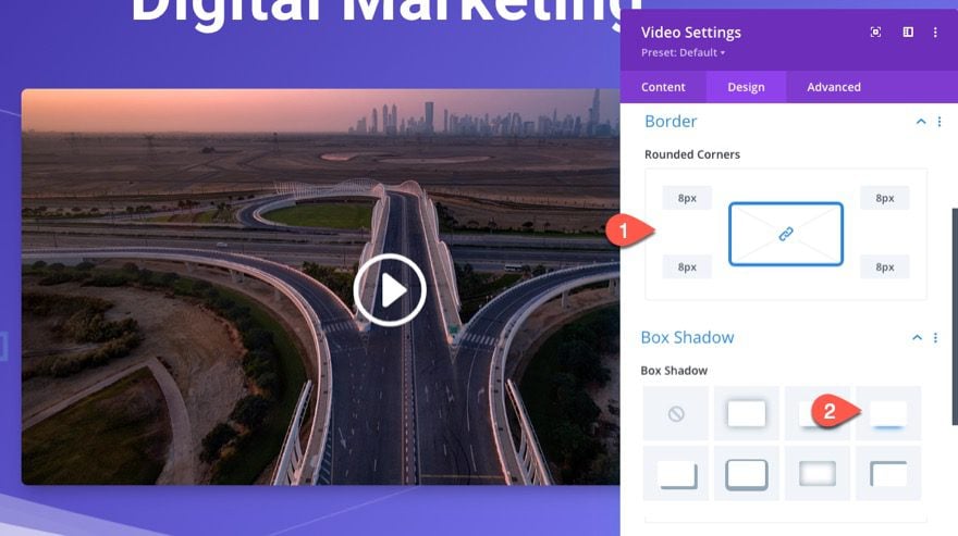 divi sticky promo video with toggle