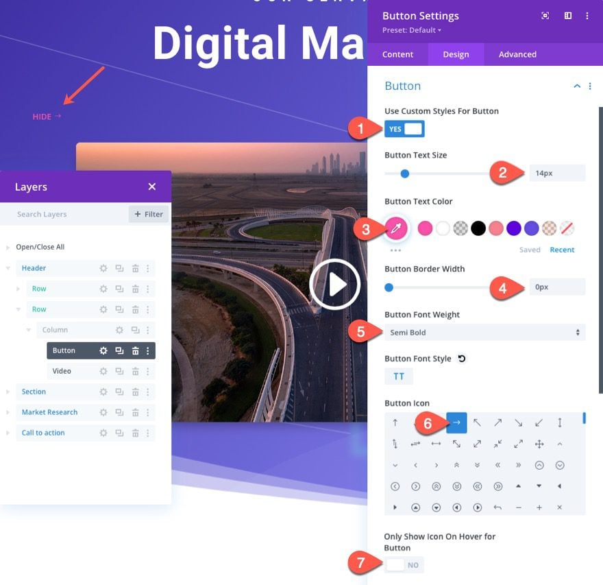 divi sticky promo video with toggle