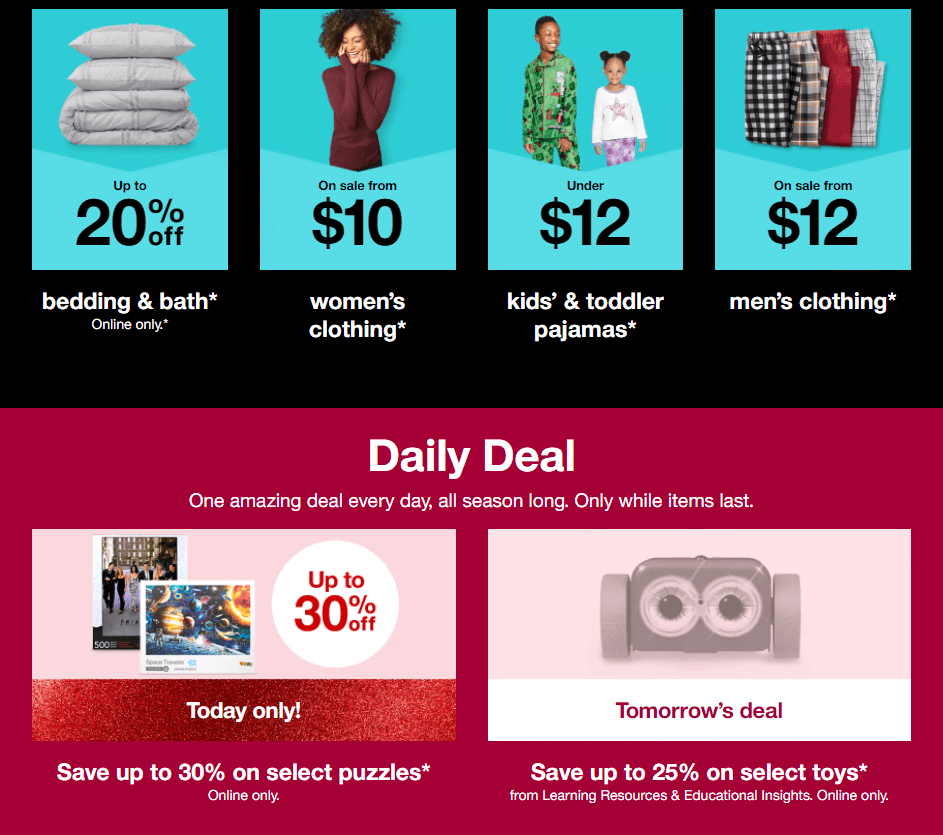 Target's homepage