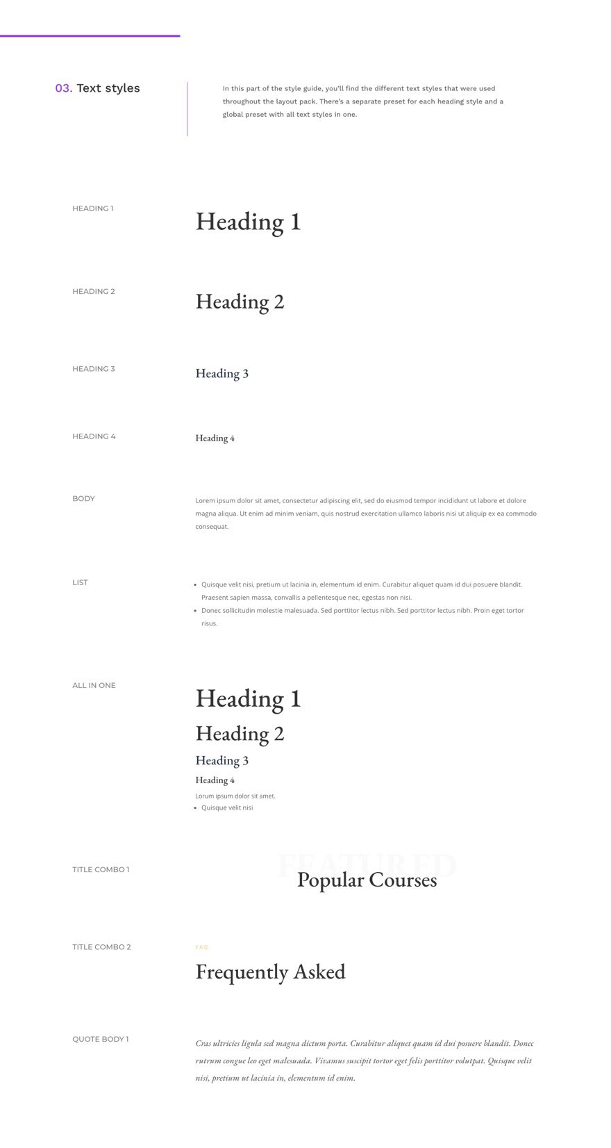 language school global presets style guide