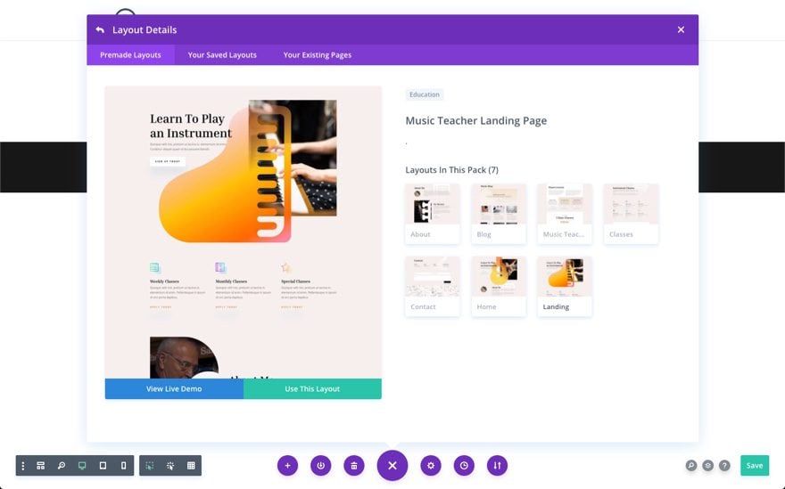 divi music teacher layout pack