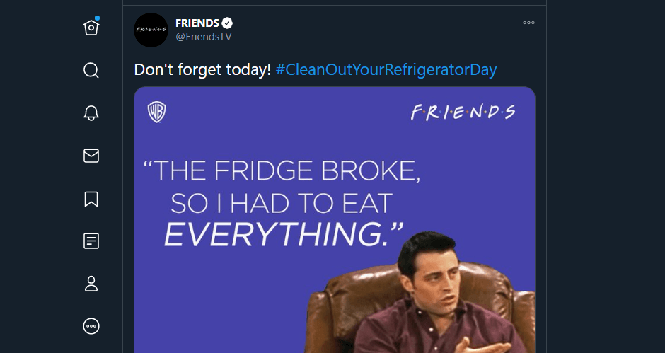 A tweet about cleaning out your refrigerator.