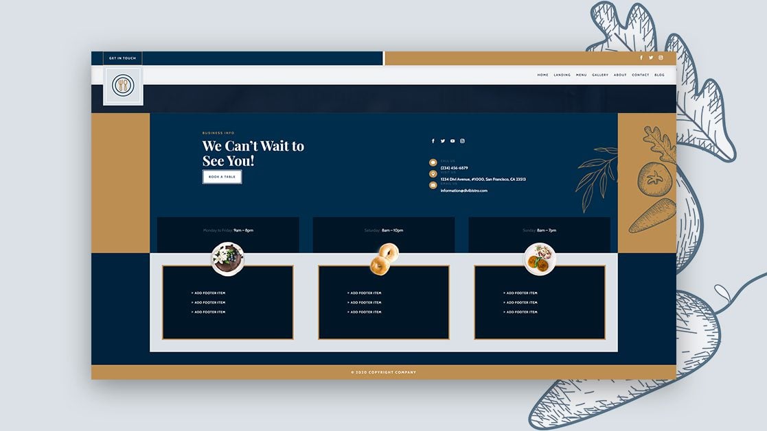 Get a FREE Header & Footer for Divi’s Bistro Layout Pack
