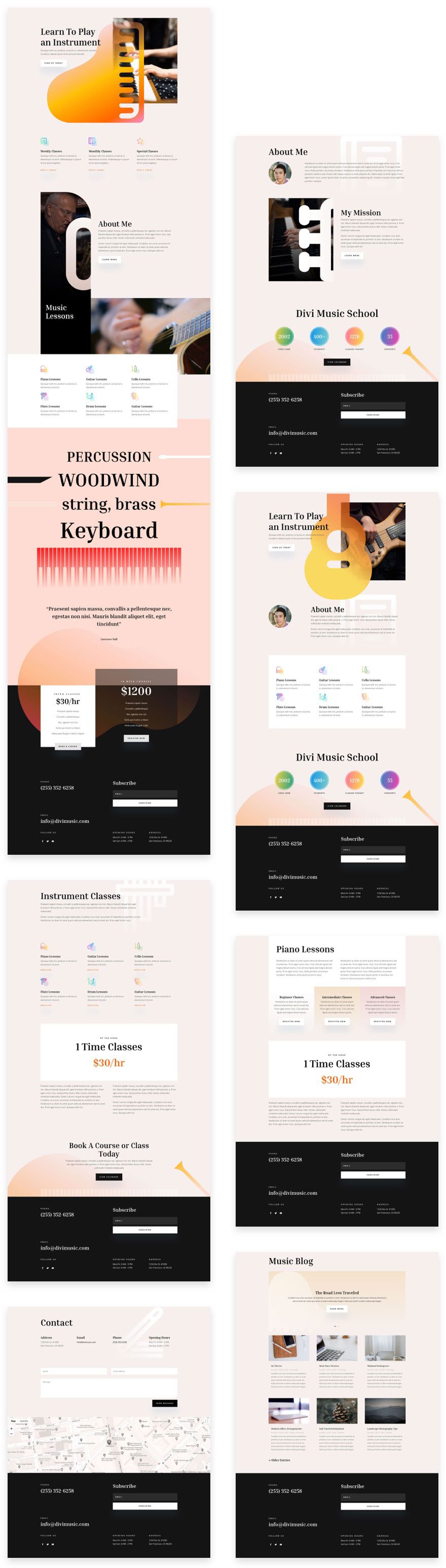 divi music teacher layout pack