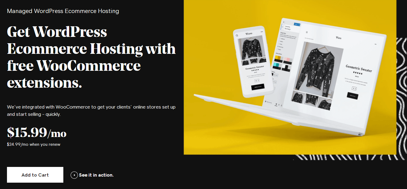 GoDaddy's WooCommerce hosting plans.