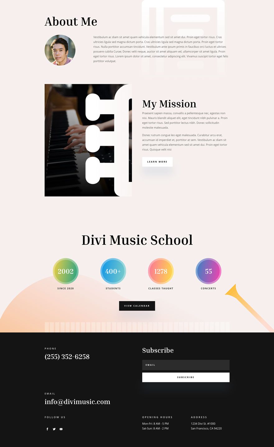 divi music teacher layout pack