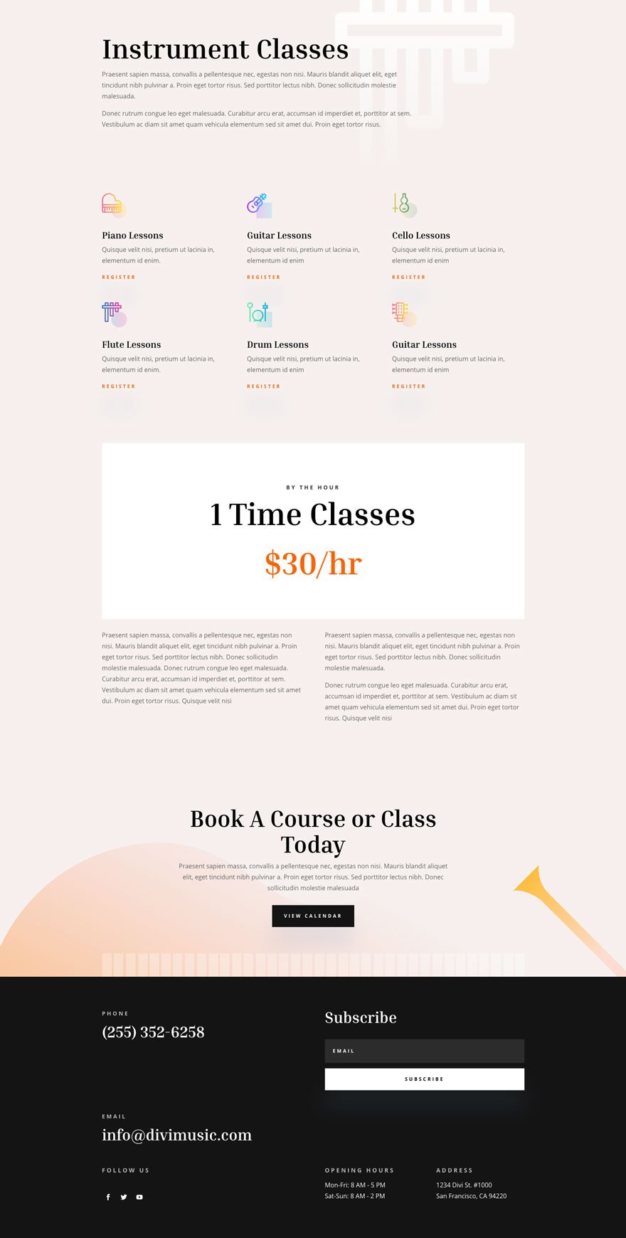 divi music teacher layout pack