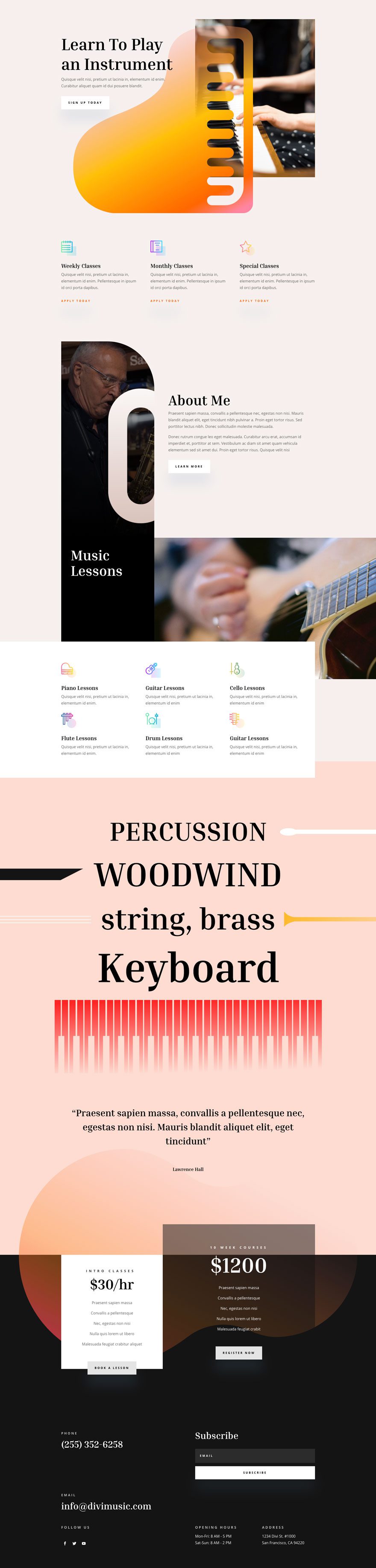 divi music teacher layout pack