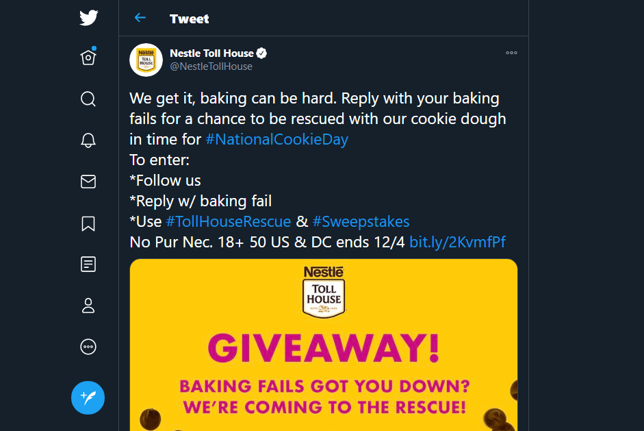 A tweet about national cookie day.