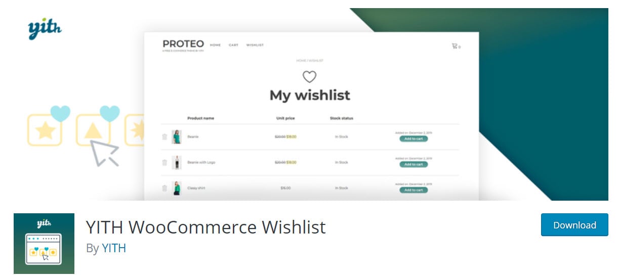 yith woocommerce wishlist