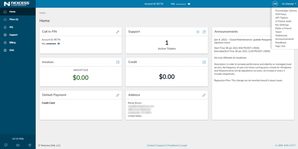 Nexcess Dashboard