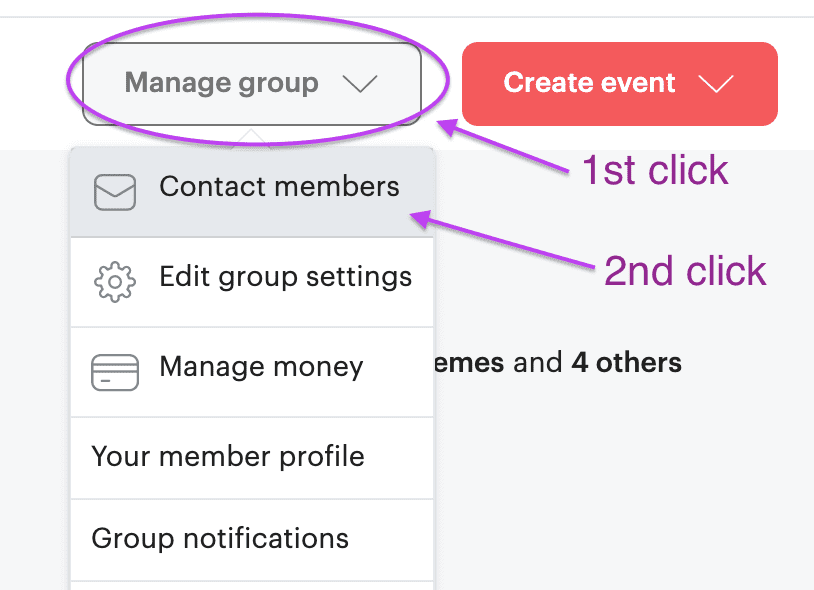 how to email on meetup
