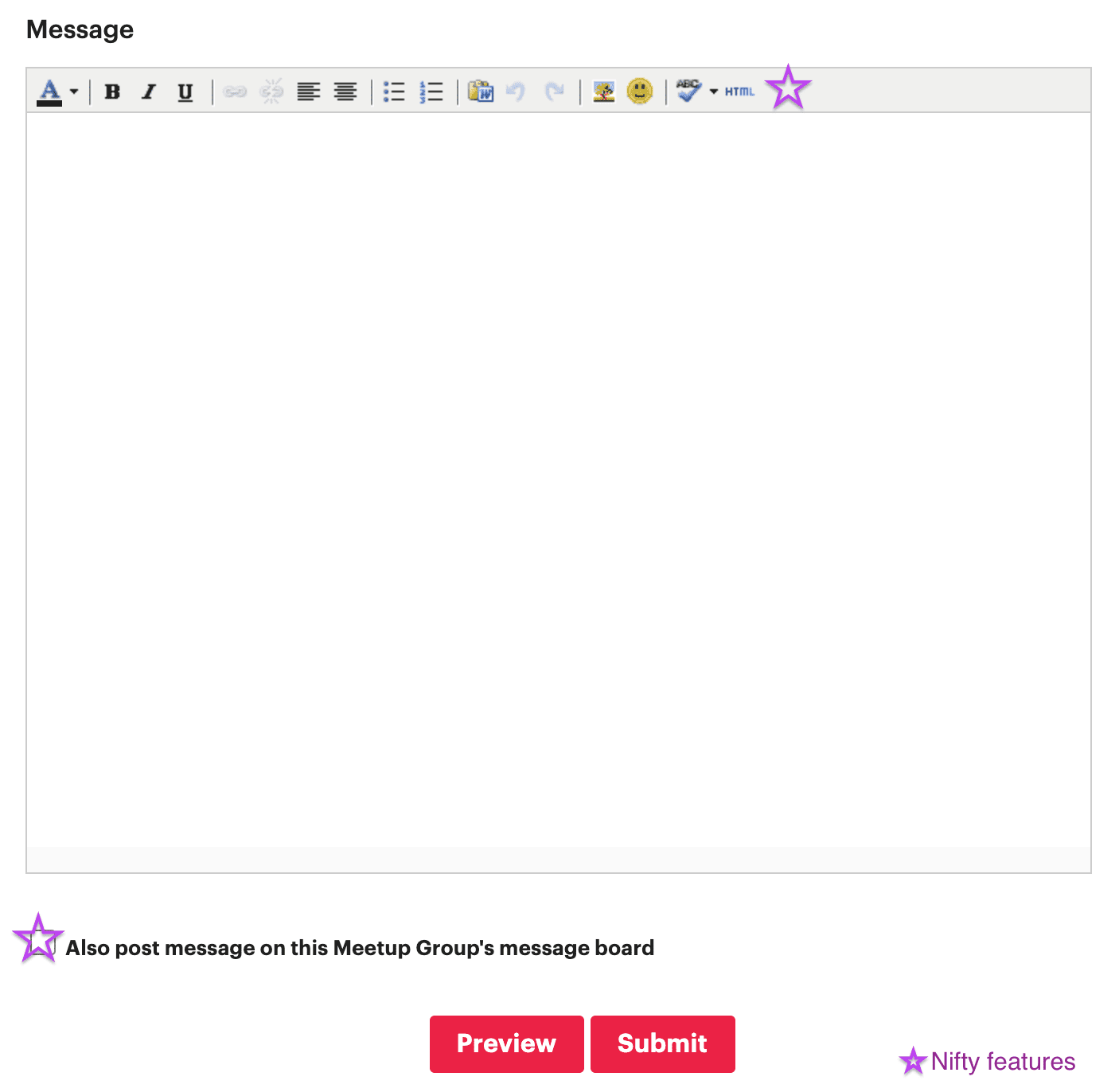 how to email on meetup