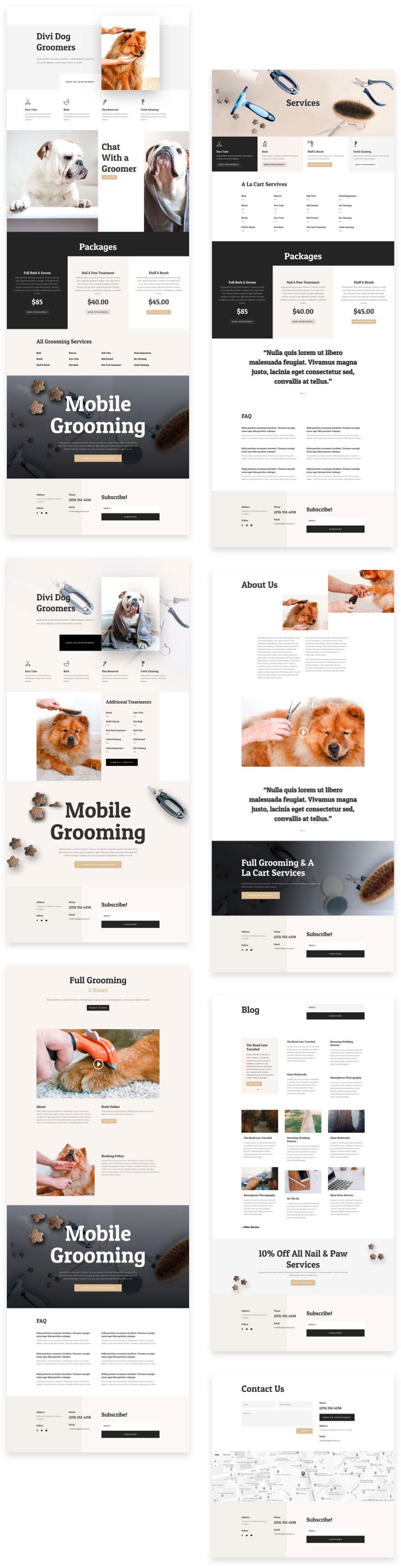 dog grooming website