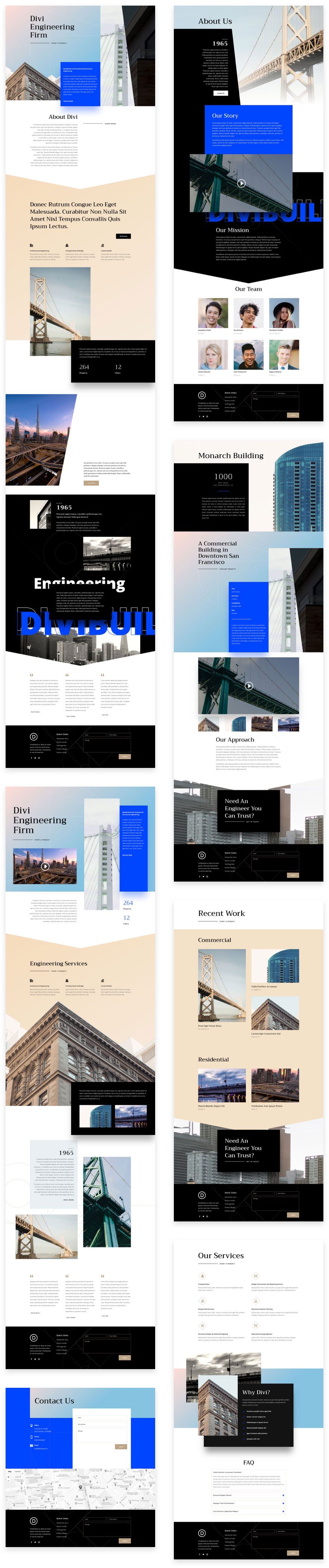 divi engineering firm layout pack