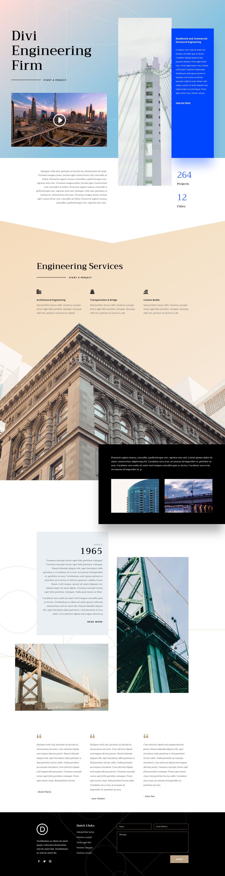 divi engineering firm layout pack